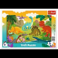 Puzzle 15 Ramkowe Dinozaury 31359. Wydawca: Trefl PAP. SmakLiter.pl Opakowanie Puzzle 15 Ramkowe Dinozaury 31359