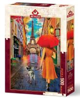 Opakowanie Puzzle 500 Romantyczny spacer ulicą Paryża