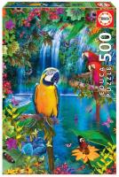 Puzzle 500 Tropikalne papugi G3. Wydawca: Educa. SmakLiter.pl Opakowanie Puzzle 500 Tropikalne papugi G3