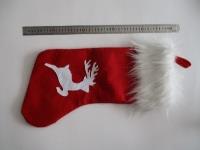 Opakowanie Skarpeta filcowa z futrem. Czerwona