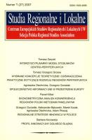 Opakowanie Studia Regionalne i lokalne 1/2007