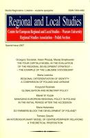 Opakowanie Studia Regionalne i lokalne 2007 specjalny