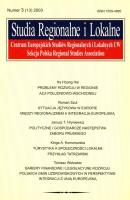 Opakowanie Studia regionalne i lokalne 3/2003