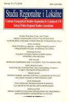 Opakowanie Studia regionalne i lokalne 3/2004
