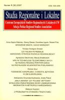 Opakowanie Studia Regionalne i lokalne 4/2007