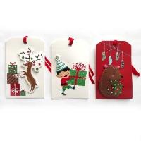 Opakowanie Tagi do podpisywania prezentów z dekoracją 3D - kpl.6szt.