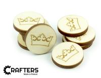 Opakowanie Znaczniki drewniane okgrągłe korona 22x3mm 10szt