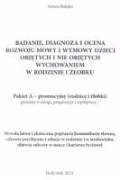 Okładka książki Badanie mowy pakiet A - promoc. rodzice i żłobki..
