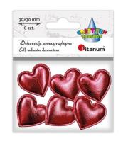 Opakowanie Dekoracje smoprzylepne serca PU czerwone 6szt