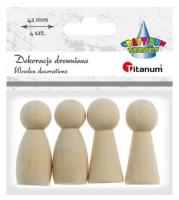 Opakowanie Drewniane pionki 42mm 4szt