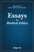 Essays in medical ethics. Autor: Skowron Adam, Janusz Sytnik-Czetwertyński. SmakLiter.pl Okładka książki Essays in medical ethics