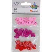 Opakowanie Guziki drewniane serca w kropki mix 36szt