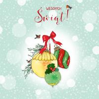 Opakowanie Karnet Swarovski kwadrat CL3511_PO Święta Bombki