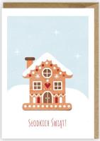 Opakowanie Kartka Boże Narodzenie Domek z piernika, eko K070