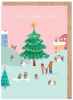 Opakowanie Kartka Boże Narodzenie Miasteczko, eko K135