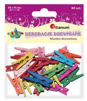 Opakowanie Klamerki drewniane 8 kolorów 3x25mm 25szt