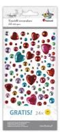 Opakowanie Kryształki samoprzylepne serca, okrągłe mix 109szt