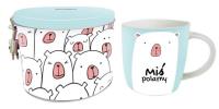 Opakowanie Kubek w puszce skarbonce - Miś polarny