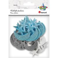 Opakowanie Naklejki piankowe brokat księżyce, gwiazdy 60szt