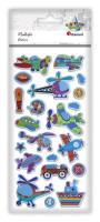 Opakowanie Naklejki wypukłe miękkie pojazdy mix 21szt