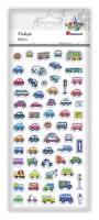 Opakowanie Naklejki wypukłe miękkie pojazdy, znaki mix 62szt