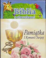 Pamiątka I Komunii Św - Biblia z obrazkami nieb.. Autor: Charlotte Thoroe. SmakLiter.pl Okładka książki Pamiątka I Komunii Św - Biblia z obrazkami nieb.