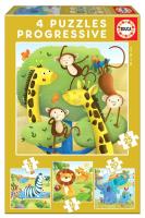 Puzzle 12+16+20+25 Dzikie zwierzęta G3. Wydawca: Educa. SmakLiter.pl Opakowanie Puzzle 12+16+20+25 Dzikie zwierzęta G3