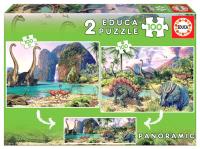 Puzzle 2x100 Dinozaury (panorama) G3. Wydawca: Educa. SmakLiter.pl Opakowanie Puzzle 2x100 Dinozaury (panorama) G3