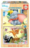 Puzzle 2x16 Bambi/Dumbo (drewniane) G3. Wydawca: Educa. SmakLiter.pl Opakowanie Puzzle 2x16 Bambi/Dumbo (drewniane) G3