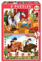 Puzzle 2x48 Konie G3. Wydawca: Educa. SmakLiter.pl Opakowanie Puzzle 2x48 Konie G3