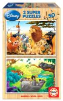 Puzzle 2x50 Król Lew/Księga dżungli (drewniane) G3. Wydawca: Educa. SmakLiter.pl Opakowanie Puzzle 2x50 Król Lew/Księga dżungli (drewniane) G3
