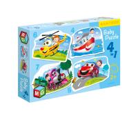 Puzzle 4w1 baby  Pojazdy. Wydawca: MULTIGRA. SmakLiter.pl Opakowanie Puzzle 4w1 baby  Pojazdy