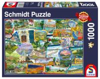 Puzzle PQ 1000 Pamiątki z podróży G3. Wydawca: Schmidt. SmakLiter.pl Opakowanie Puzzle PQ 1000 Pamiątki z podróży G3