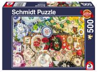 Puzzle PQ 500 Kolorowe ozdoby G3. Wydawca: Schmidt. SmakLiter.pl Opakowanie Puzzle PQ 500 Kolorowe ozdoby G3
