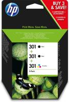 Opakowanie Tusz HP zestaw HP 301, HP301=E5Y87EE, zawiera 2 szt. czarny i 1szt kolor, 2xCH561EE+CH562EE