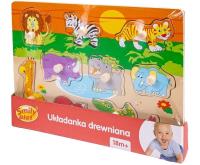 Opakowanie Układanka drewniana Zwierzęta Zoo uchwyty