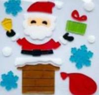 Opakowanie Żelowe naklejki dekoracyjne - BN Mikołaj w kominie