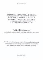 Okładka książki Badanie mowy pakiet B - promoc. przedszkola...