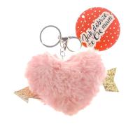 Opakowanie Brelok Pompon serce jasne róż