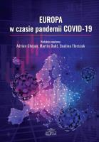 Europa w czasie pandemii COVID-19. Autor: red. Adrian Chojan, Dahl Martin, Ewelina Florczak. SmakLiter.pl Okładka książki Europa w czasie pandemii COVID-19