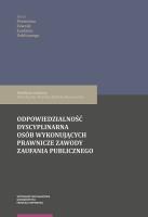 Opakowanie Odpowiedzialność dyscyplinarna osób wykonujących prawnicze zawody zaufania publicznego