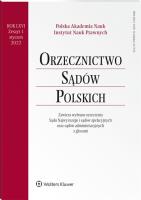 Okładka książki Orzecznictwo Sądów Polskich 1/2022