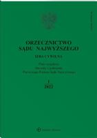 Okładka książki Orzecznictwo Sądu Najwyższego 1/2022