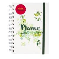 Opakowanie Planer niedatowany kwiaty zielone na spirali DIK
