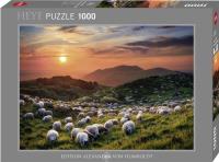 Puzzle 1000 Owce i wulkany. Wydawca: Heye. SmakLiter.pl Opakowanie Puzzle 1000 Owce i wulkany