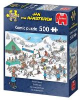 Puzzle 500 Jan Van Haasteren Wyścigi reniferów G3. Wydawca: Jumbo. SmakLiter.pl Opakowanie Puzzle 500 Jan Van Haasteren Wyścigi reniferów G3