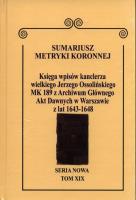 Sumariusz Metryki Koronnej Seria nowa Księga wpisów MK 189. Autor: Wojciech Krawczuk (red.). SmakLiter.pl Okładka książki Sumariusz Metryki Koronnej Seria nowa Księga wpisów MK 189