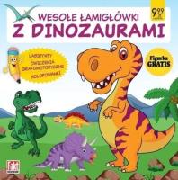 Wesołe łamigłówki z dinozaurami + figurka. Autor: praca zbiorowa. SmakLiter.pl Okładka książki Wesołe łamigłówki z dinozaurami + figurka