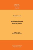 Opakowanie Wybrane pisma slawistyczne