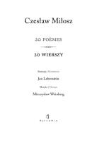 20 poemes 20 wierszy. Autor: Miłosz Czesław. SmakLiter.pl Okładka książki 20 poemes 20 wierszy